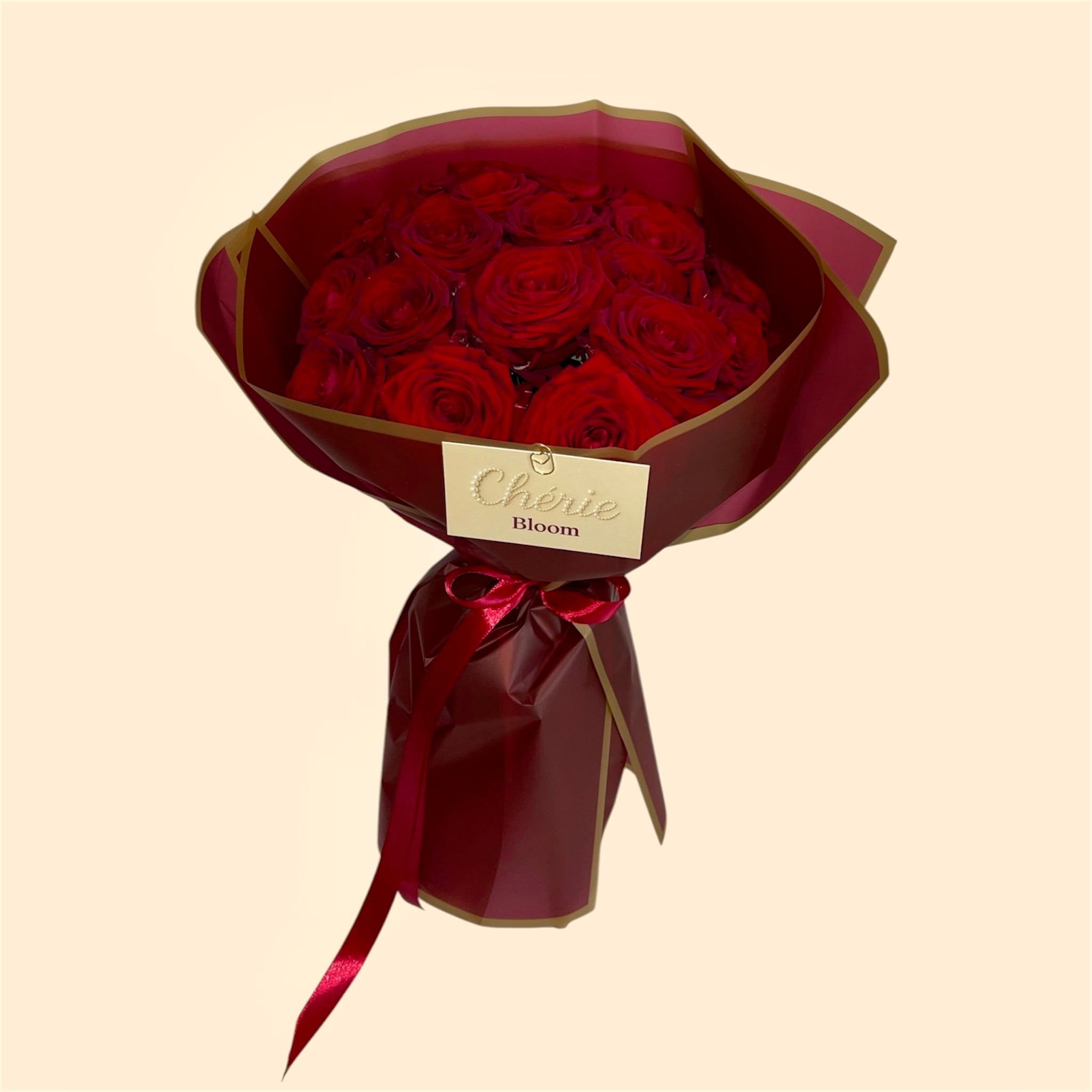 Scarlet Élégance – 20 rote Rosen Strauß | Chérie Bloom