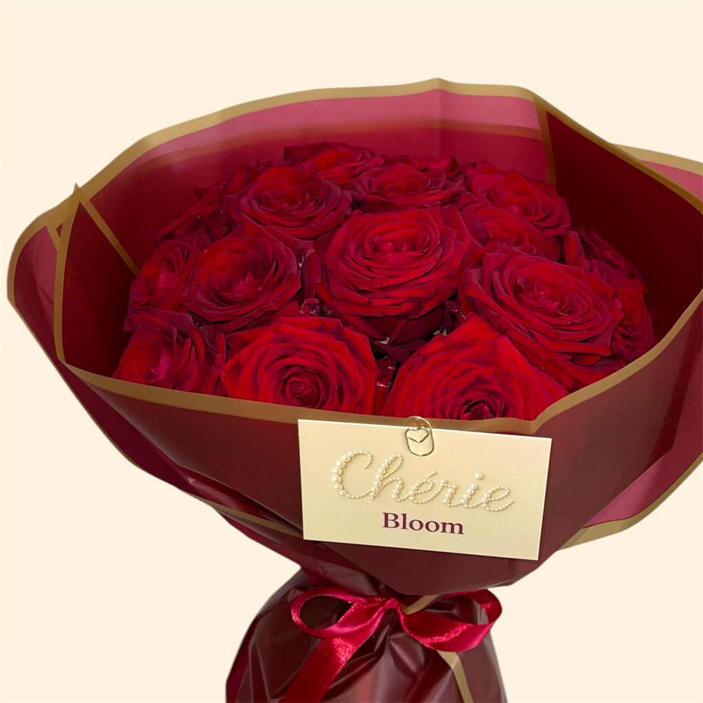 Scarlet Élégance – 20 rote Rosen Strauß | Chérie Bloom