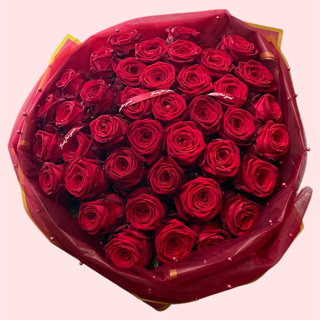 Red Naomi Rosenstrauß · 40 Stiele · 60 cm | Chérie Bloom