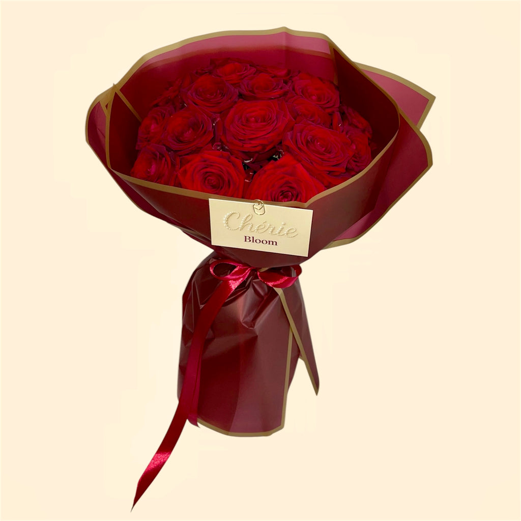Scarlet Élégance – 20 rote Rosen Strauß | Chérie Bloom