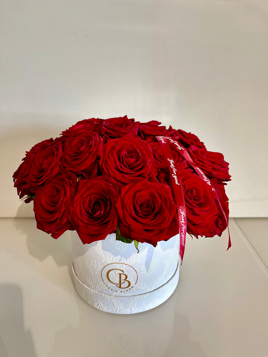 Rosenbox aus 30 roten Rosen