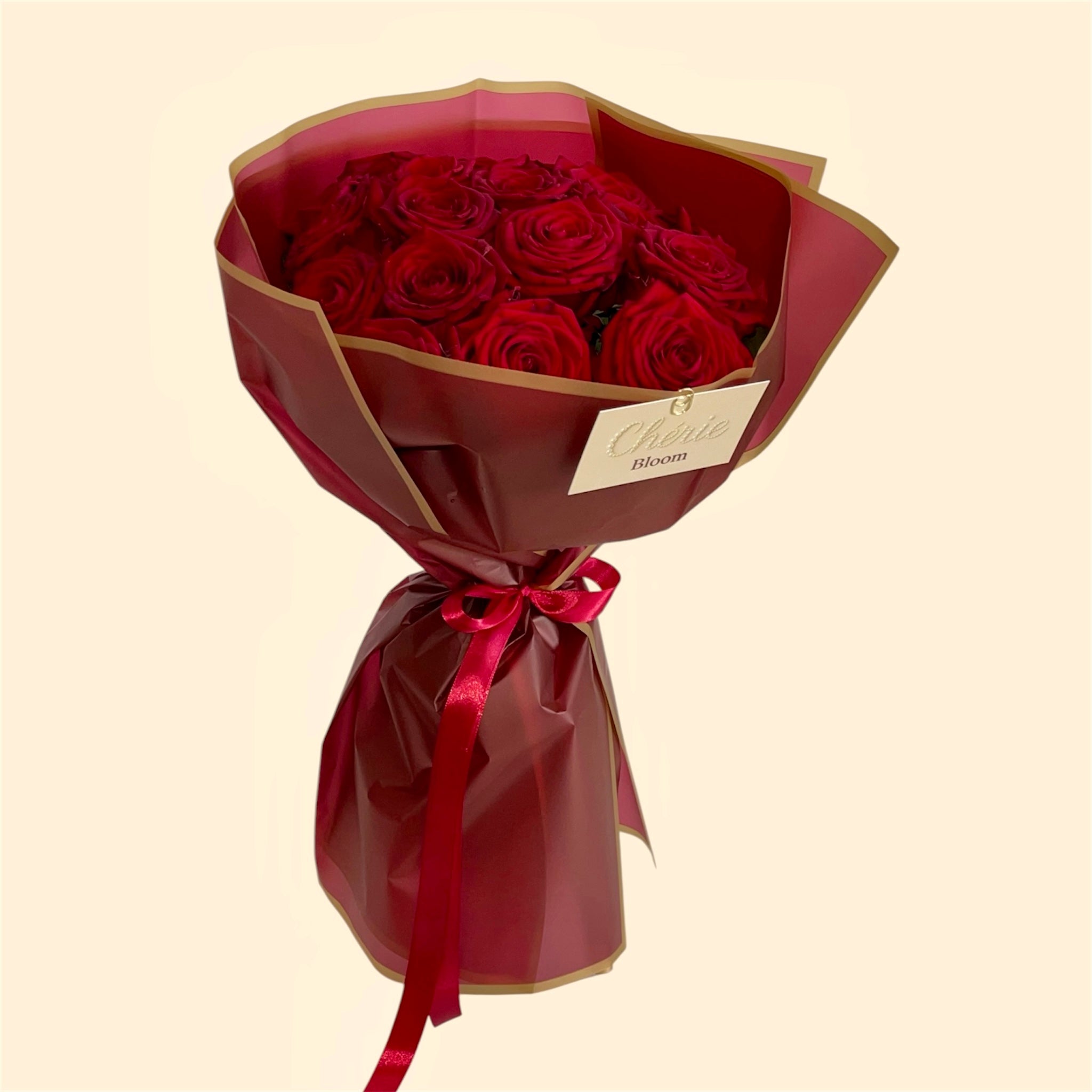 Scarlet Élégance – 20 rote Rosen Strauß | Chérie Bloom