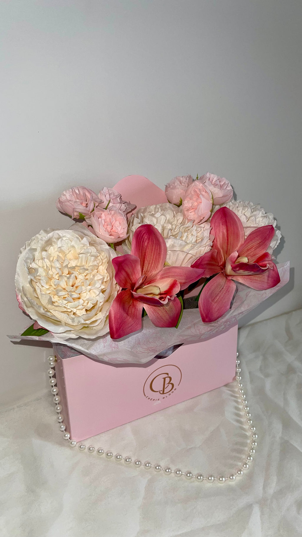 Pearl Bloom Bag Rosé – Blumentasche als Geschenk | Chérie Bloom