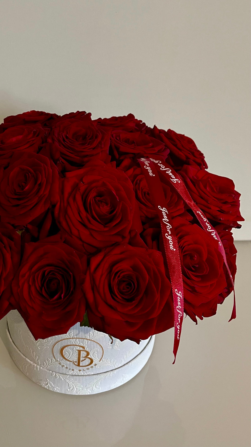 Rosenbox aus 30 roten Rosen