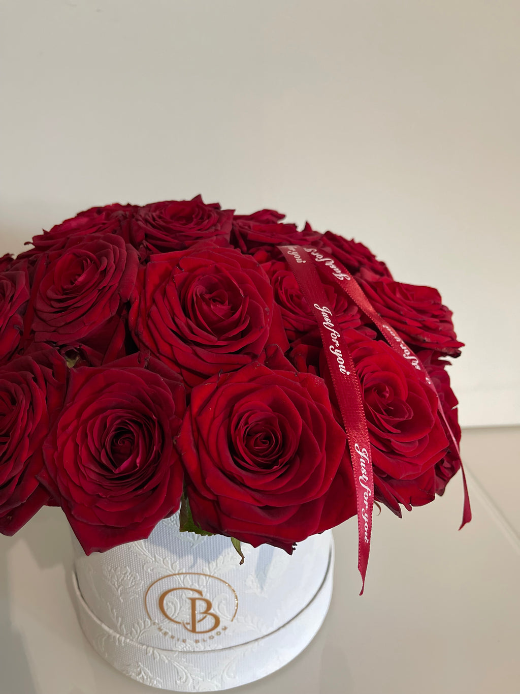 Rosenbox aus 30 roten Rosen