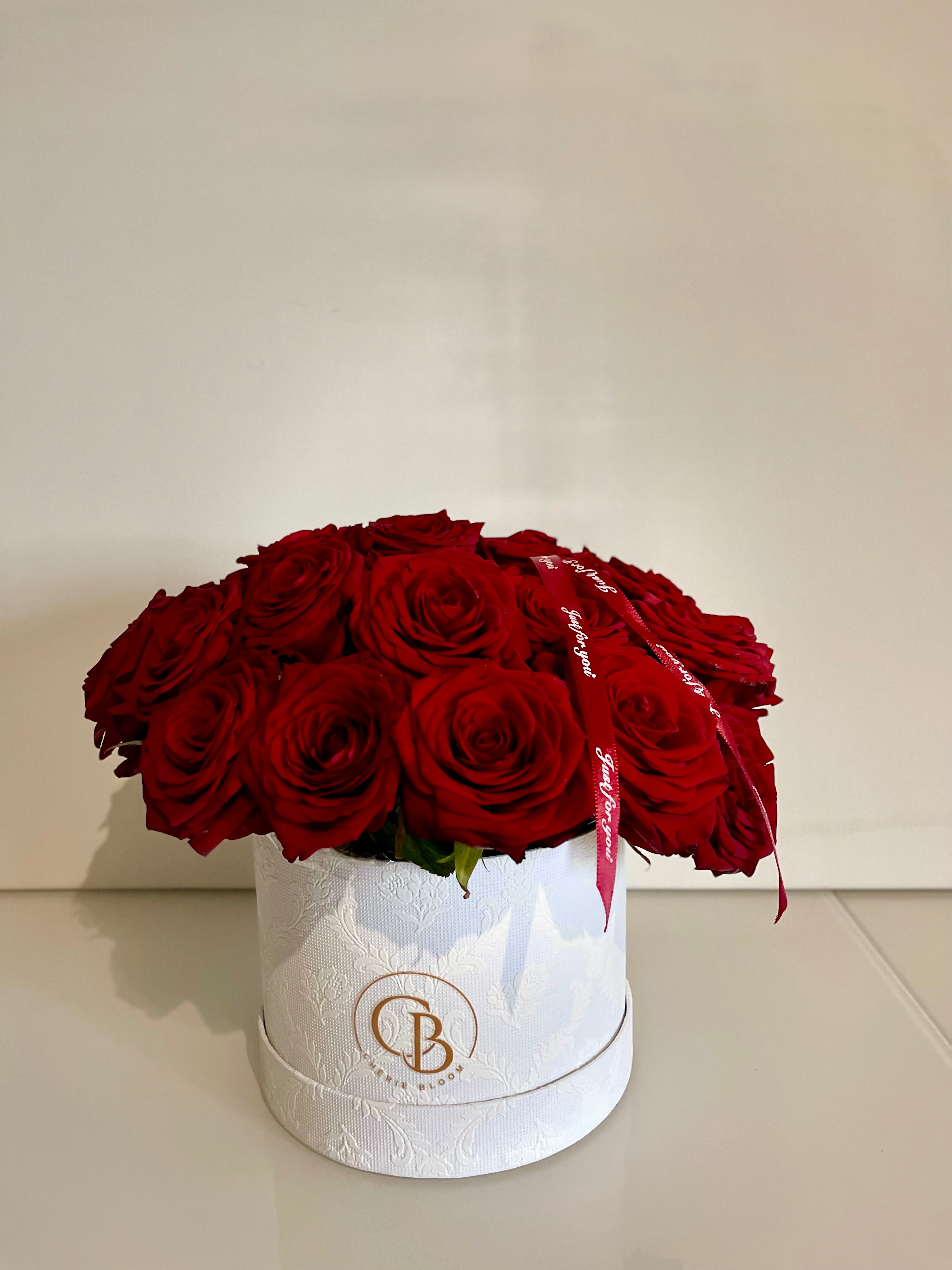 Rosenbox aus 30 roten Rosen