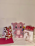 Royal Angel Deluxe Set | Ewige Rosen, Krone , Geschenkkarte & Disney Stitch Plüschtier in Rosé | Chérie Bloom