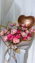 Rosé Heart Bouquet mit Herzballon | Chérie Bloom