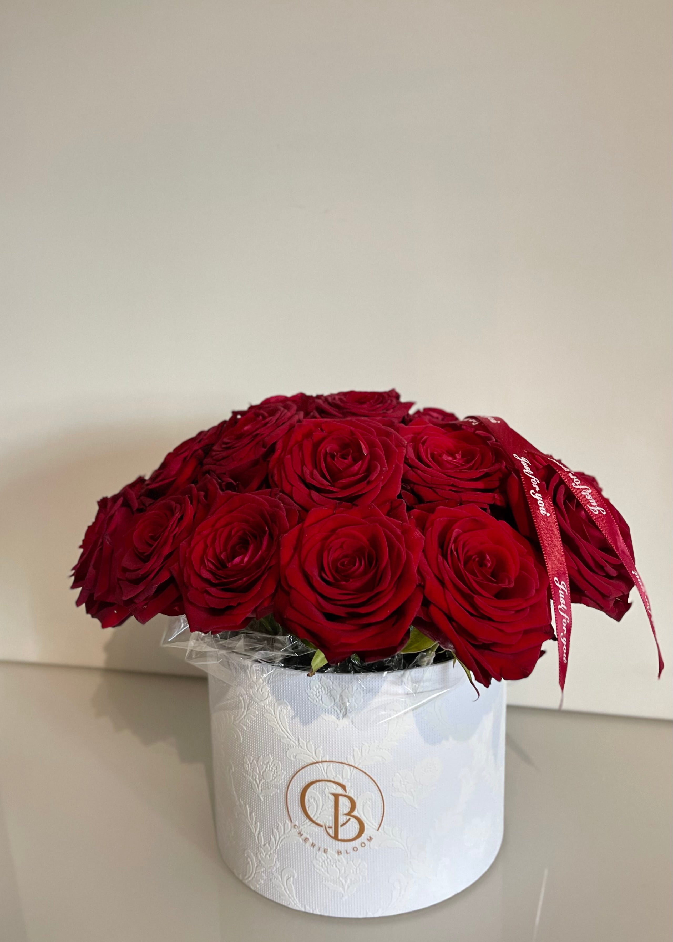 Rosenbox aus 30 roten Rosen
