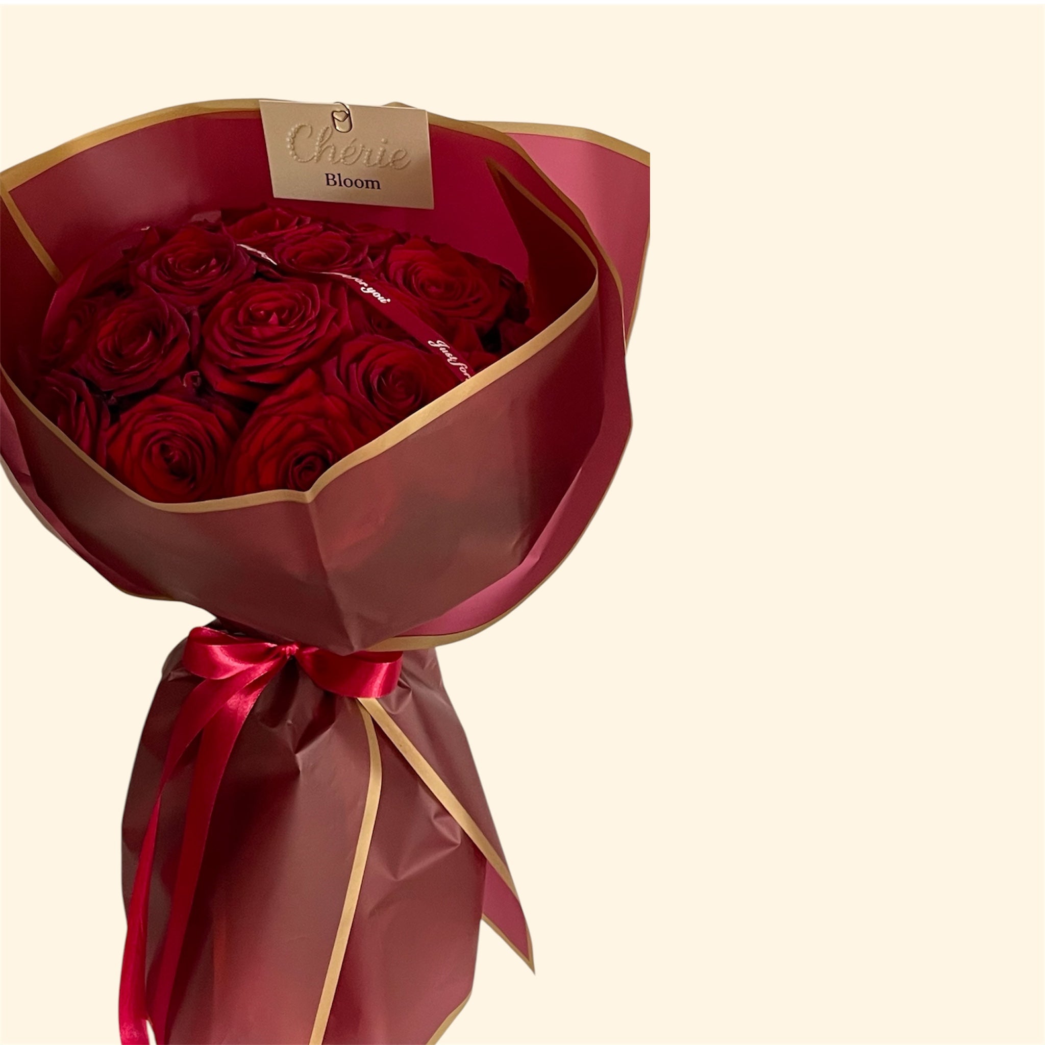 Scarlet Élégance – 20 rote Rosen Strauß | Chérie Bloom
